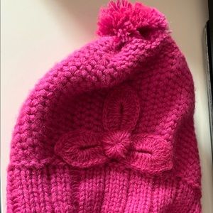 Bundle of 2 Pom Pom Hats (Gray & Fuchsia)